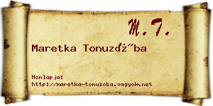 Maretka Tonuzóba névjegykártya